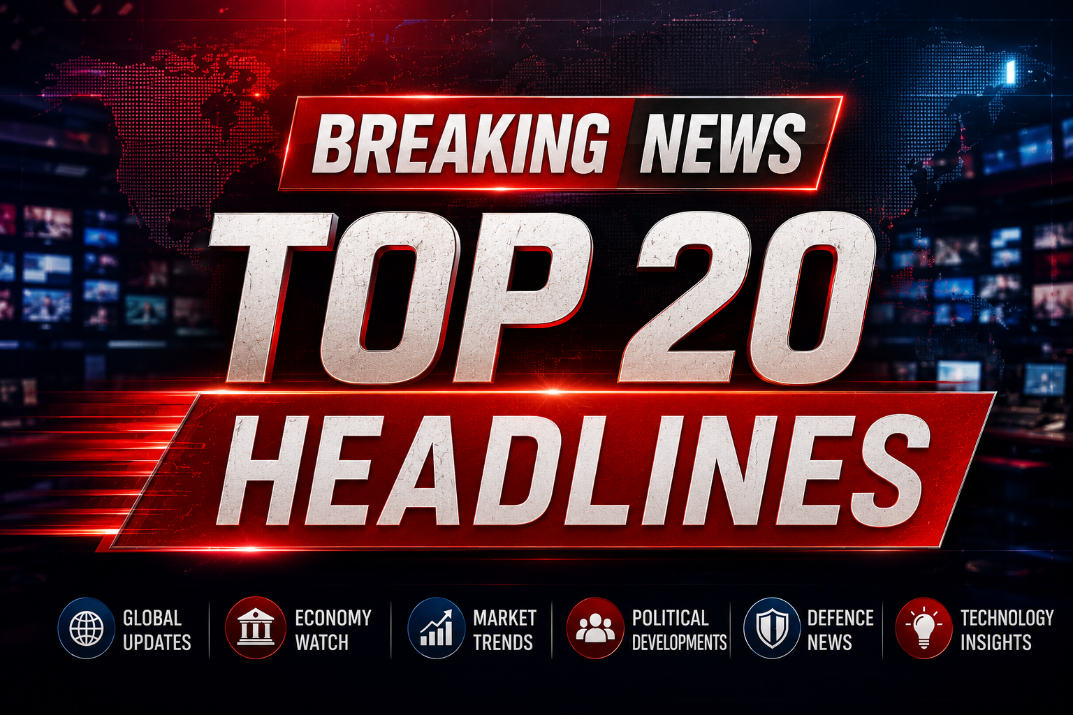 Breaking news screen showing top India headlines for 9 May 2026